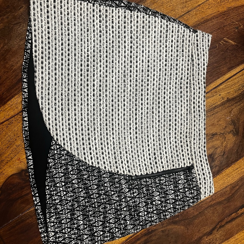Black and White Textured Skirt